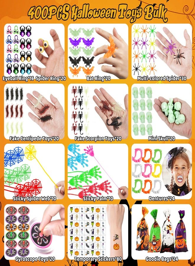 ShyLizard Halloween Party Favors for Kids, 400Pcs Bulk Halloween Toys for Trick or Treat, Goodie Bags Stuffers, Classroom Carnival Prizes, Halloween Gifts for Kids - Image 3